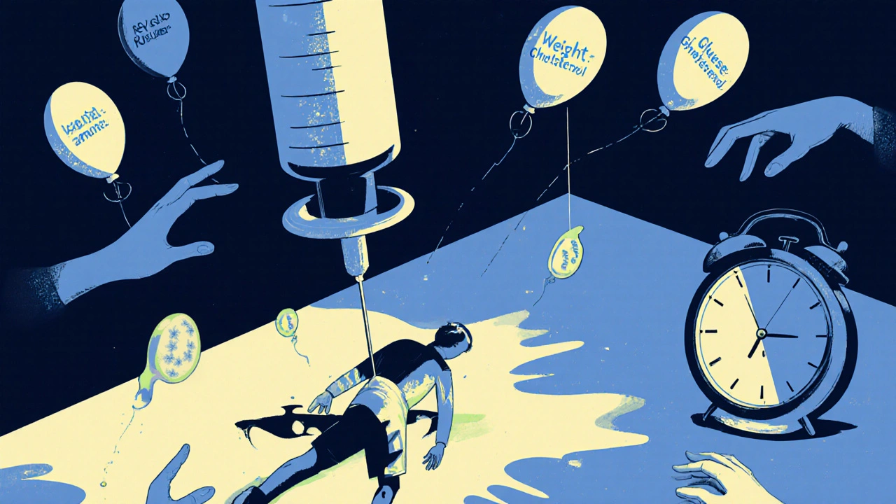 長時間作用性注射薬：副作用モニタリングの長期的必要性