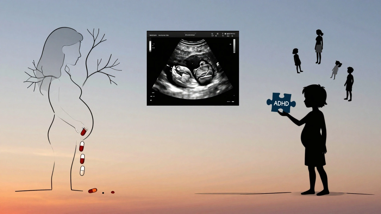 妊娠から出産後の発達リスクまでを時間軸で表現した抽象的アート