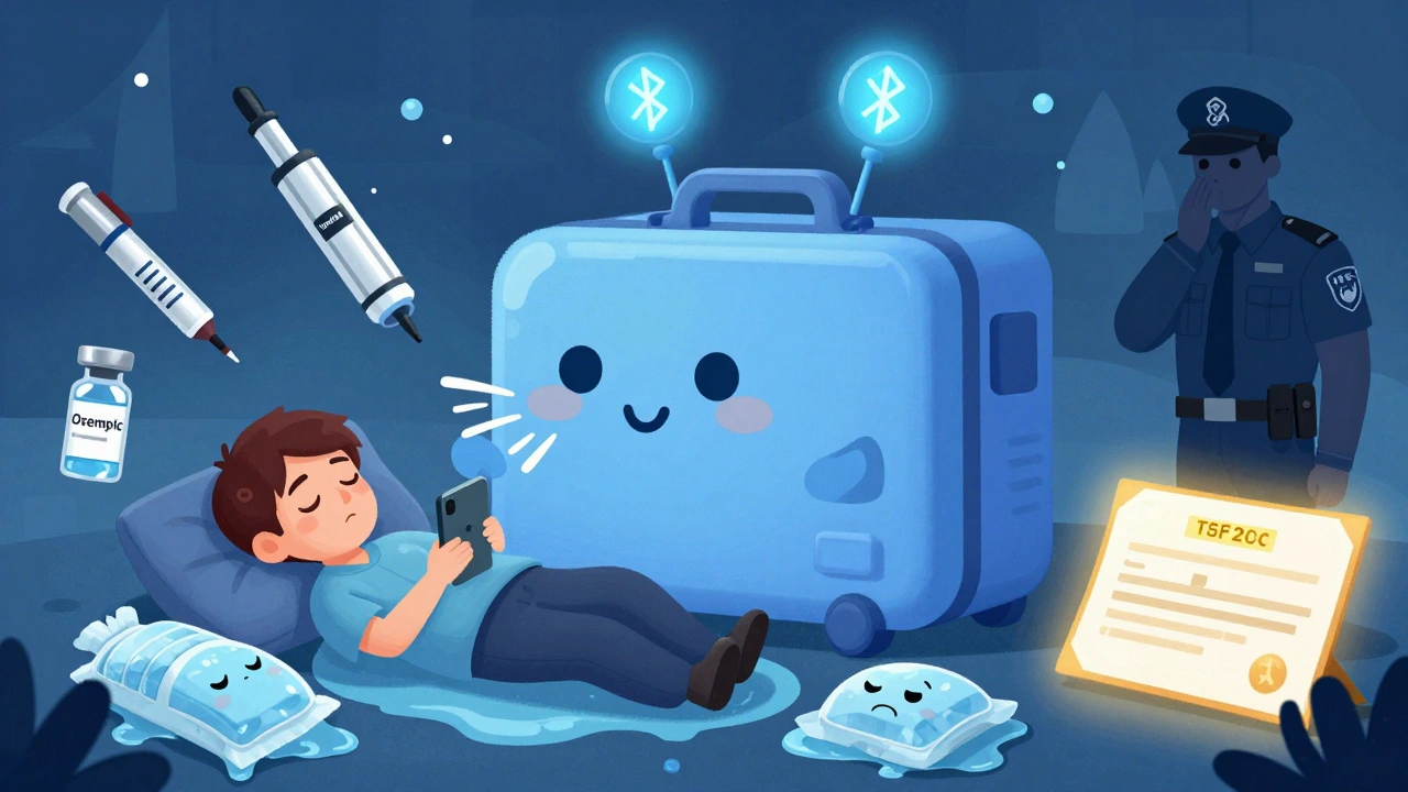 スマート冷却ケースがスマホに温度アラートを送り、氷パックは溶けて悲しそうに見える。