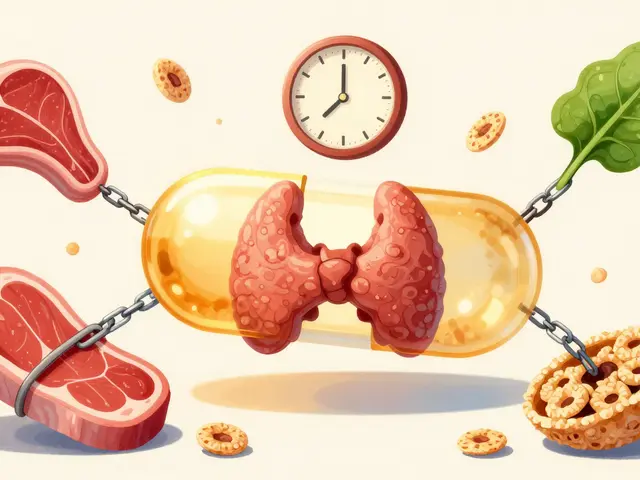 鉄分豊富な食事と甲状腺ホルモン薬：相互作用を防ぐための正しいタイミング