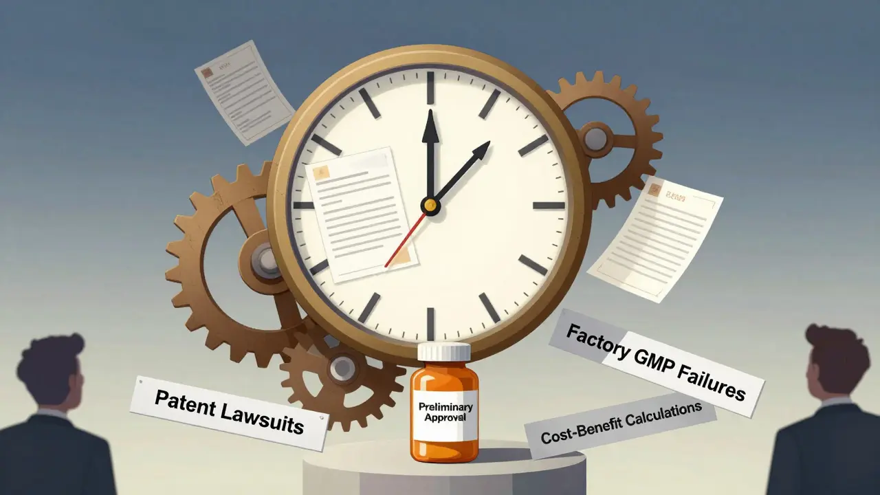 ジェネリック医薬品の暫定承認：遅延の主な理由
