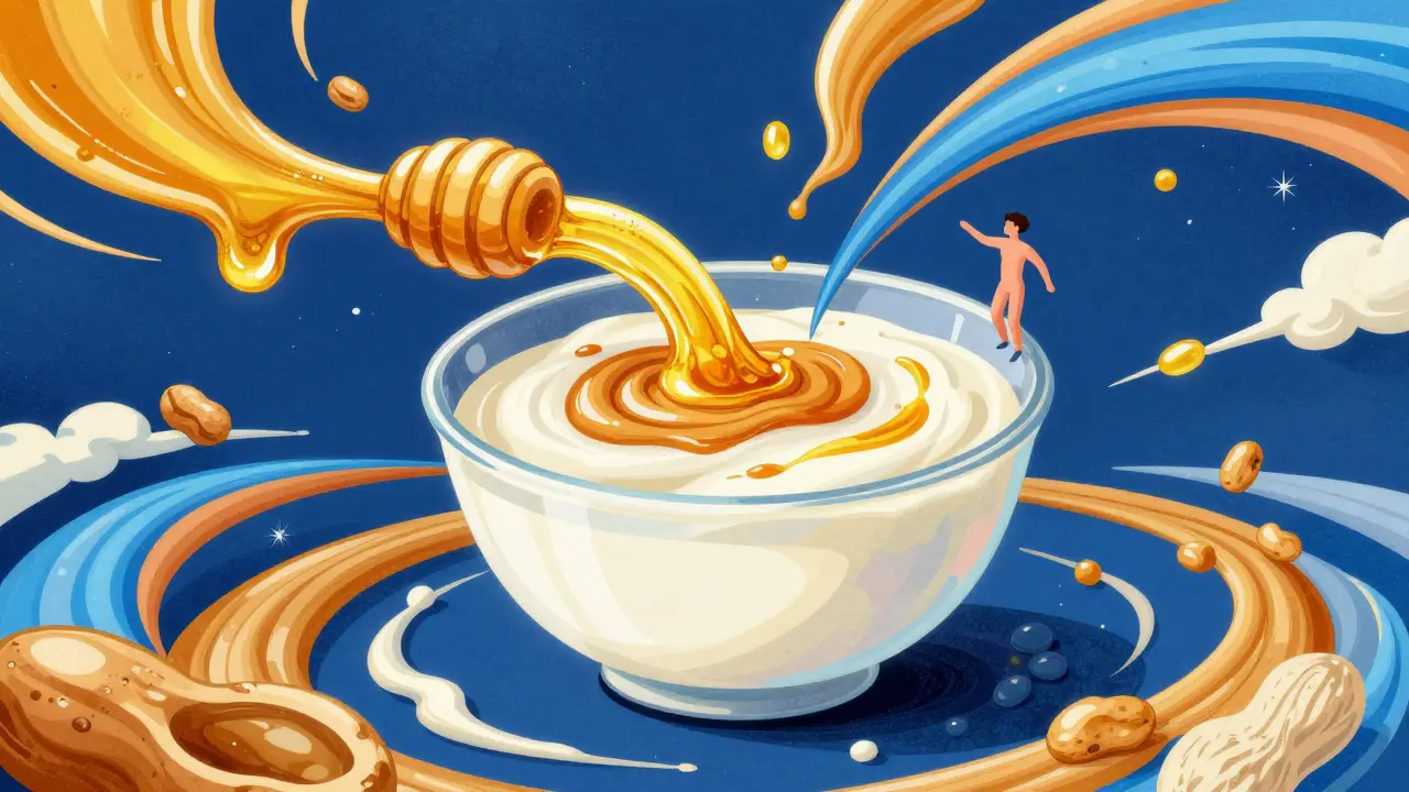 高タンパク・高カロリーな栄養素が体に集まるダイナミックなイラスト