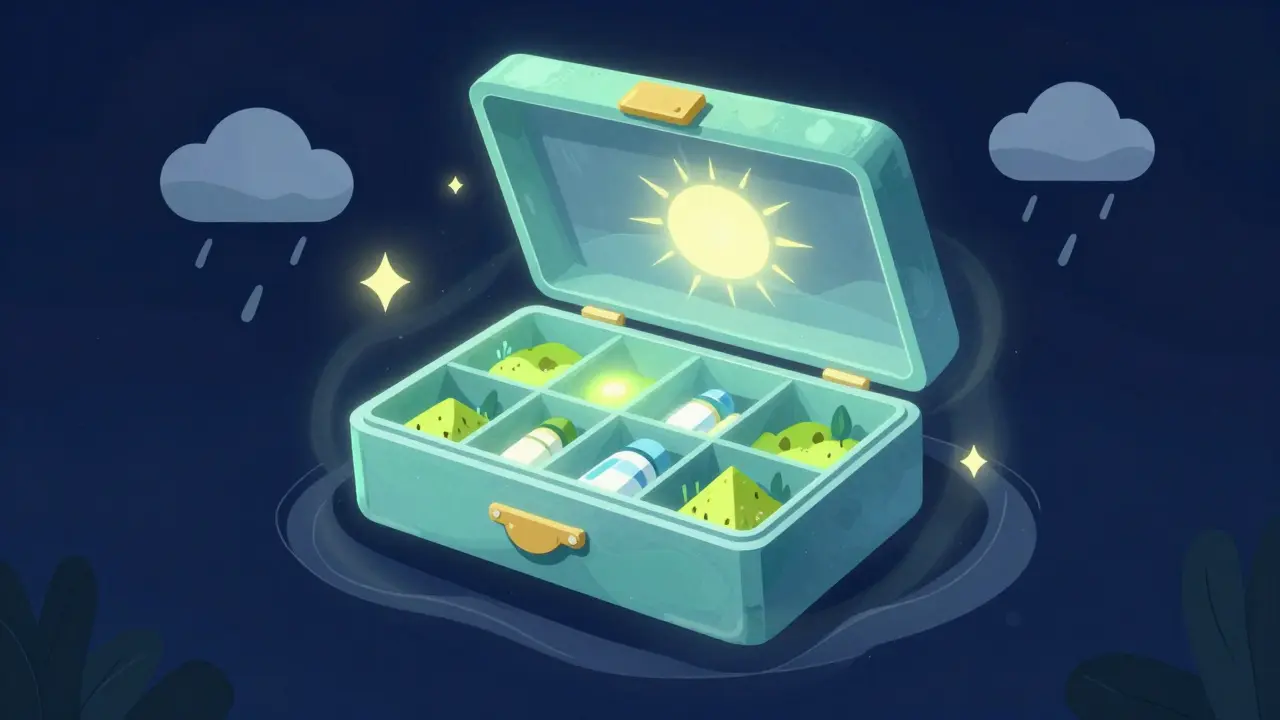 長期処方薬を安全に管理することを表現した抽象的なイラスト