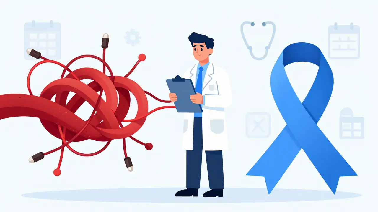 非刺激薬の使用や定期的なモニタリングによる安全な治療管理を表す図